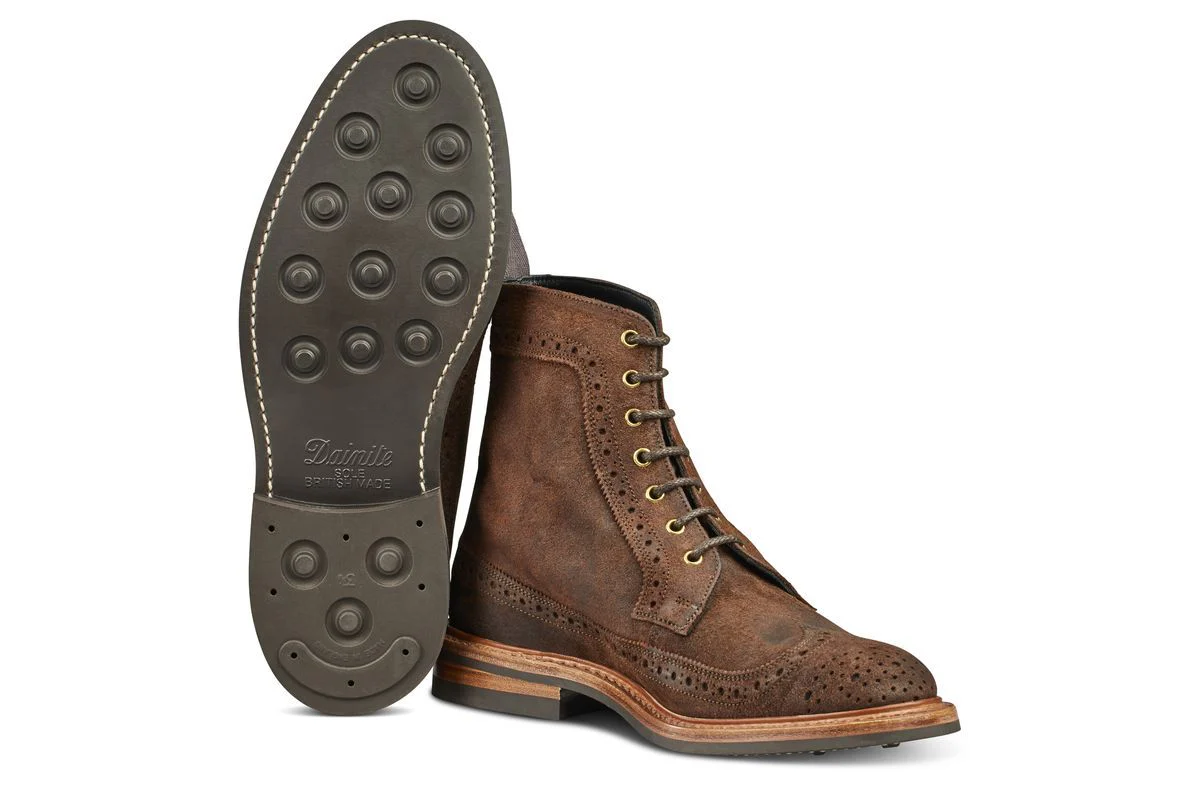 Simon Longwing Brogue Boot - Ridge Reverse Suede - Image 5