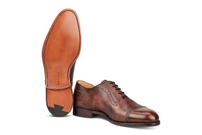 Trenton Toecap Oxford City Shoe - Brown Museum Calf - Image 5